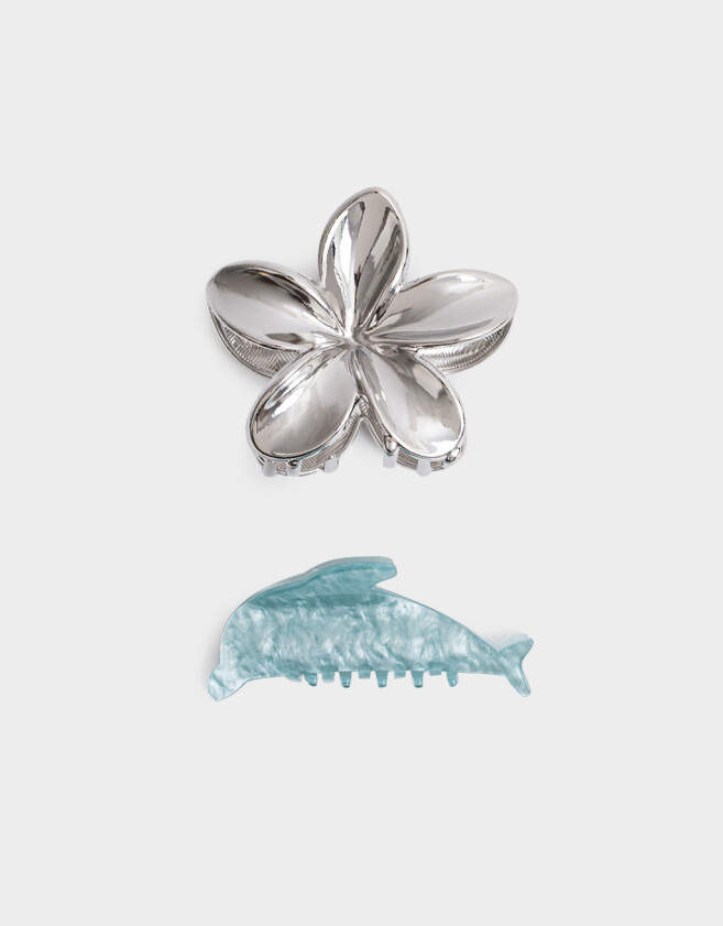 Broches Sets Hawaianas Set De Broches - Combinacion Bicolor