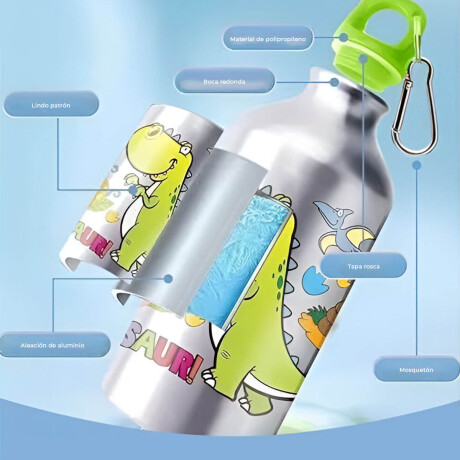 Botella Caramañola Acero Personaliza. C/ Marcadores Verde