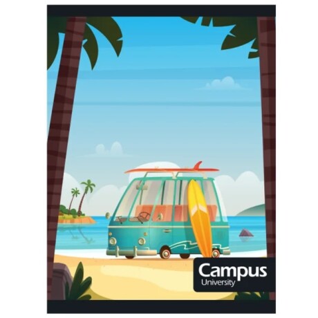 Cuaderno Campus 48 Hojas Cuadriculado Camioneta Surf