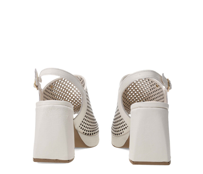 Sandalia con taco alto y plataforma Offwhite