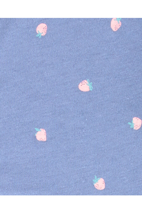 Blusa de algodón, manga corta, diseño frutillas Sin color
