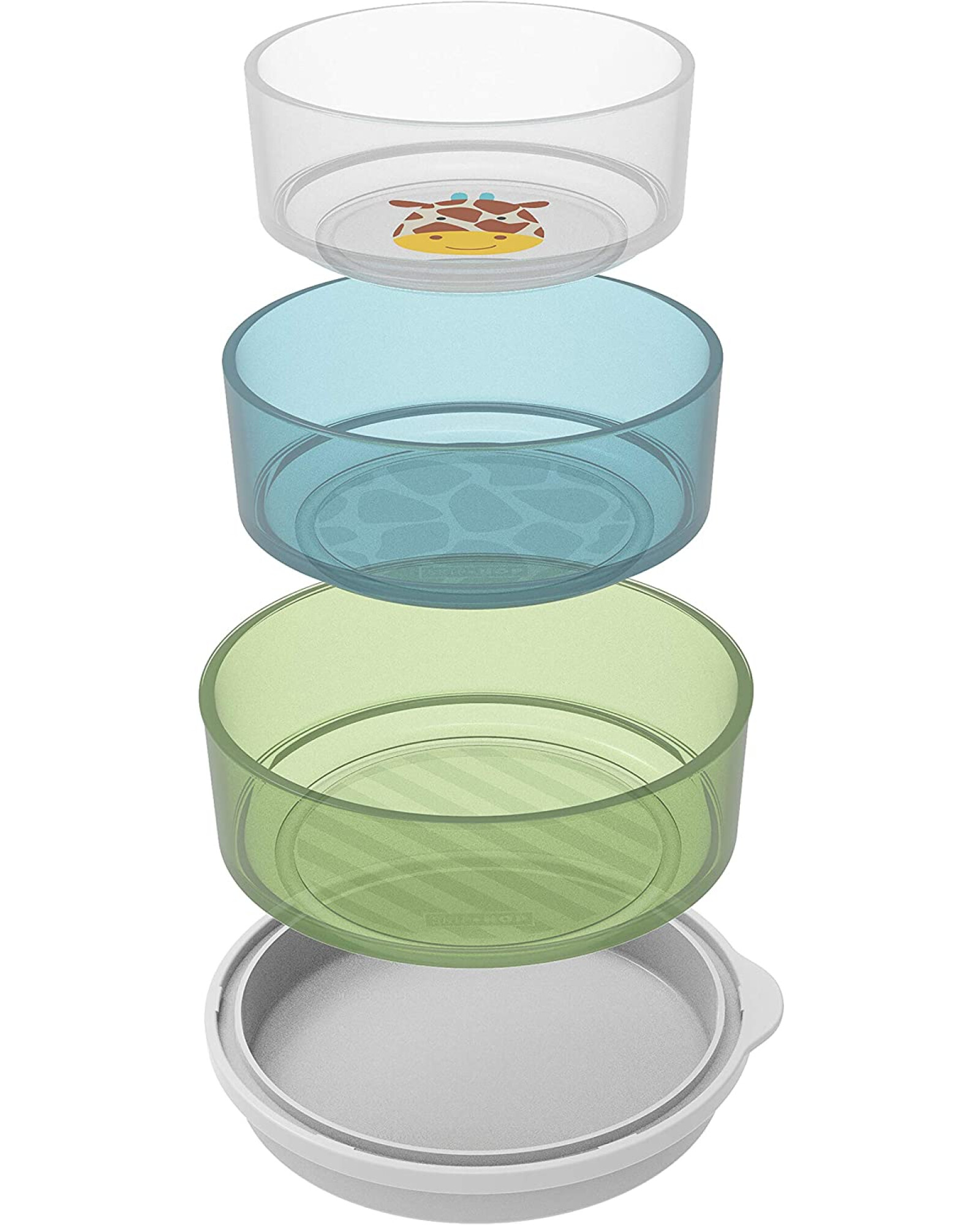 Set 3 bowls apilables con antideslizante diseño jirafa 0