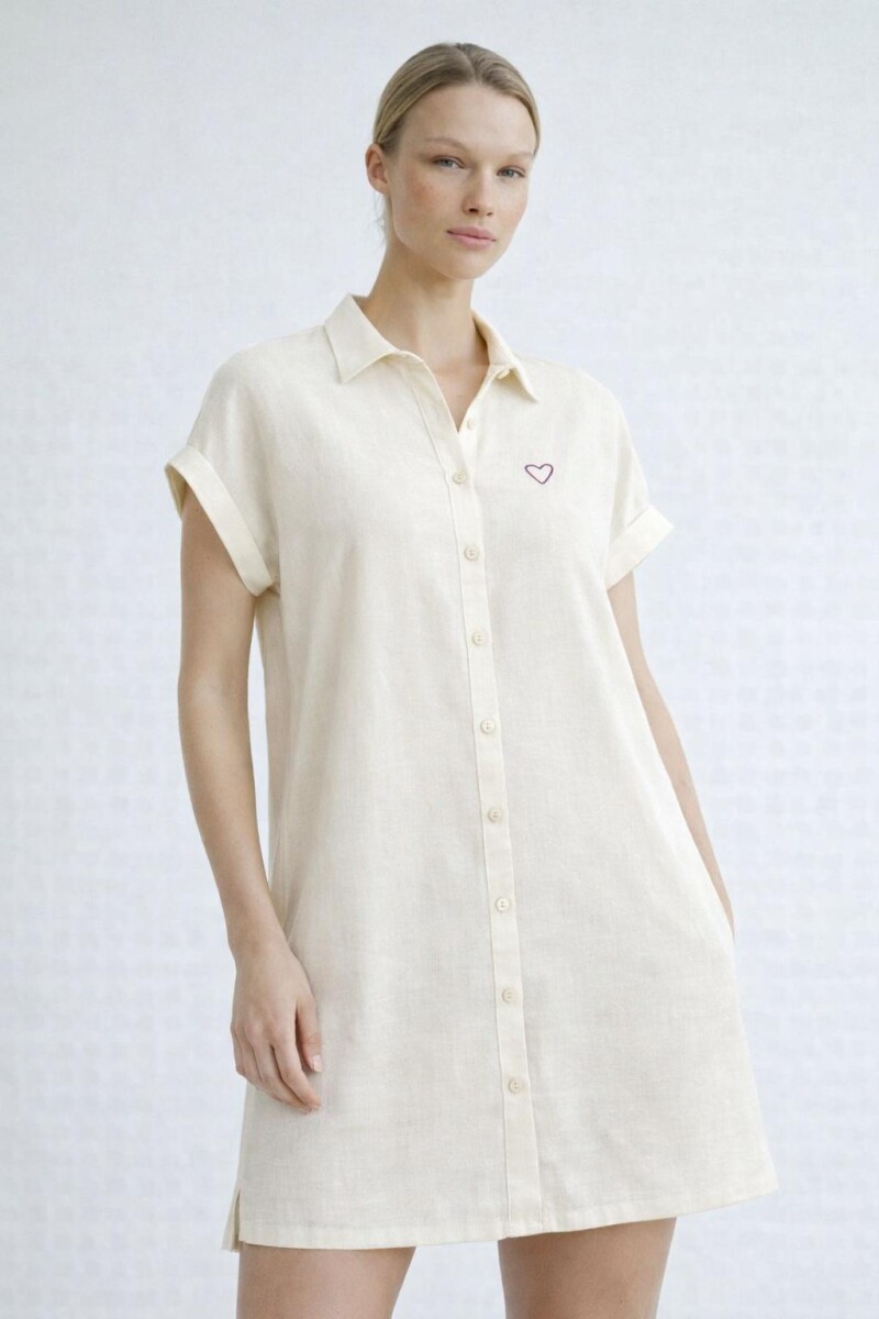 Vestido Pupa - Viscosa Suave con bolsillos Crema