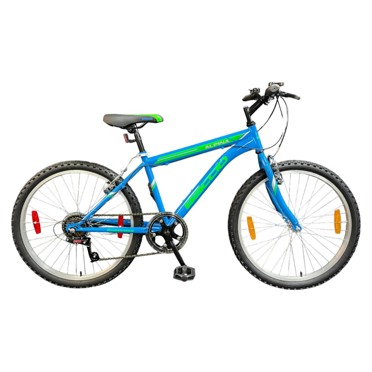 Bicicleta Baccio Alpina Man Montaña rodado 24 con 21 cambios - NEGRO/AZUL/VERDE 