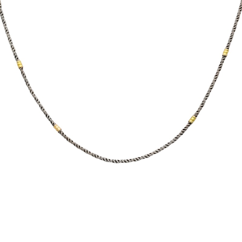 Cadena Tourbillon-Plata y Oro-Sin Piedra-CD5003 sinpiedra