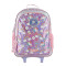 Mochila Trendy Unicornio C/Carro Rosado - Lila - Plateado