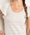 Top Texturao Manga Volado Gris Melange
