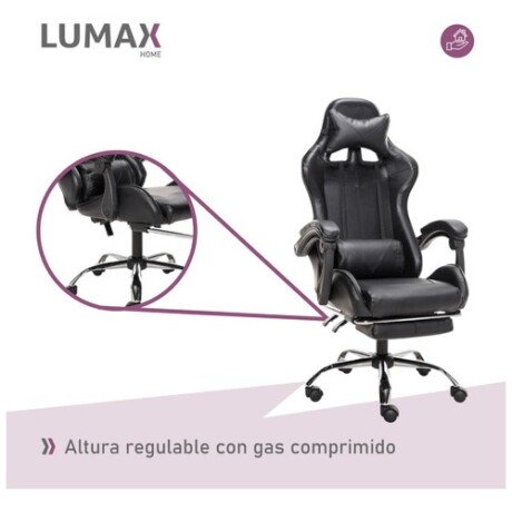 Silla Gamer Lumax Modelo ROM con Apoyapies Negro