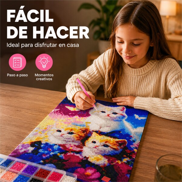 Kit de Pintura Diamante 5D Gatitos 40 x 30 cm DISENO2