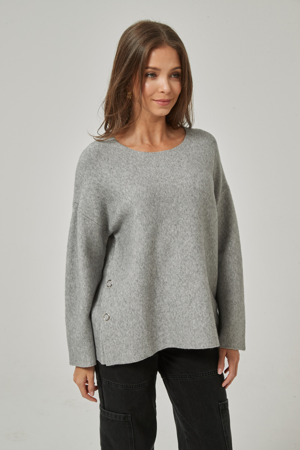 Sweater Inna Gris Melange Medio