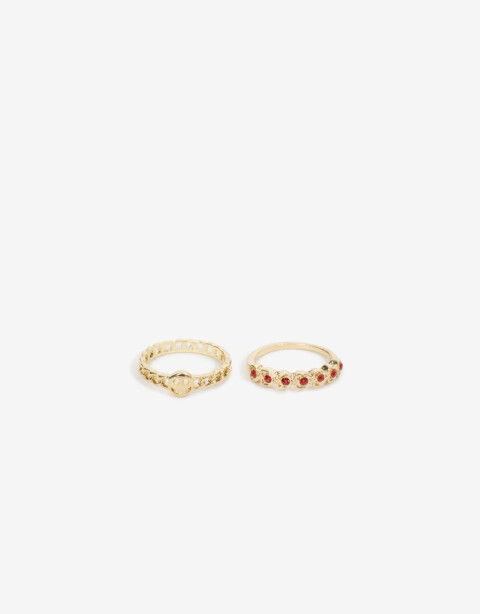 Sets Anillos Strass Set De Anillos Con Strass - Dorado