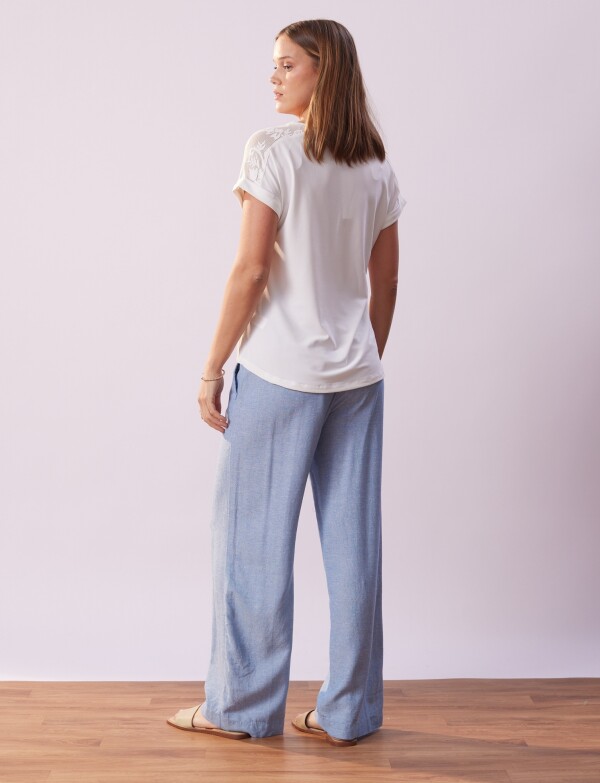 Remera Manga Broderie CRUDO