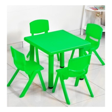 Mesa Cuadrada de Plástico y Metal para Niños 60x60cm Verde