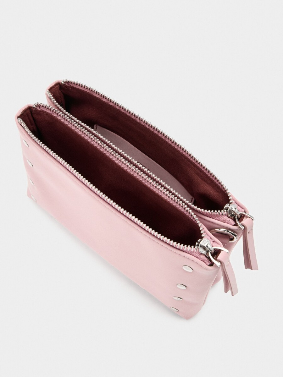 Bolso Bandolera Con Textura Suave rosa