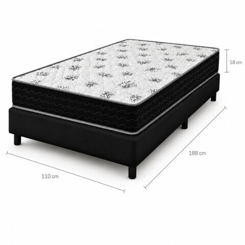 Sommier Platino 1 Plaza y Media Colchón Espuma Reversible Matelaseado 110 x 188 x 18 cm Sommier Platino 1 Plaza y Media Colchón Espuma Reversible Matelaseado 110 x 188 x 18 cm
