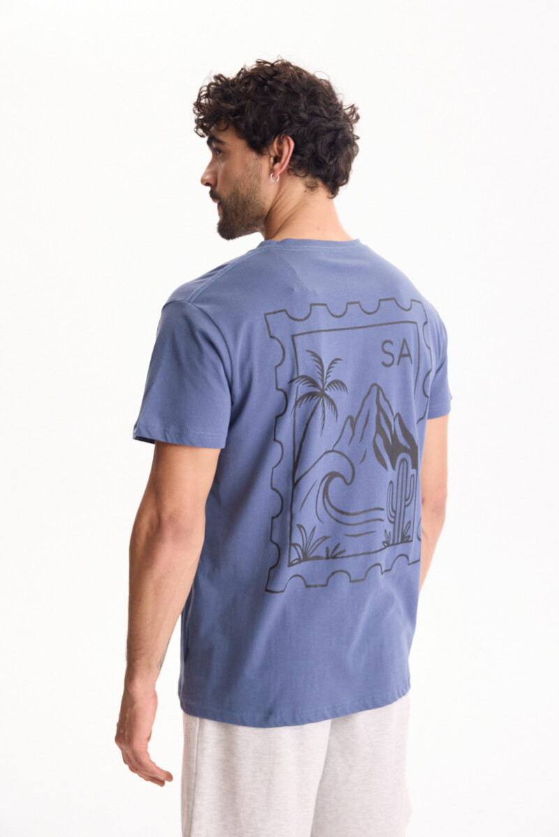 Remera Postal - Azul 