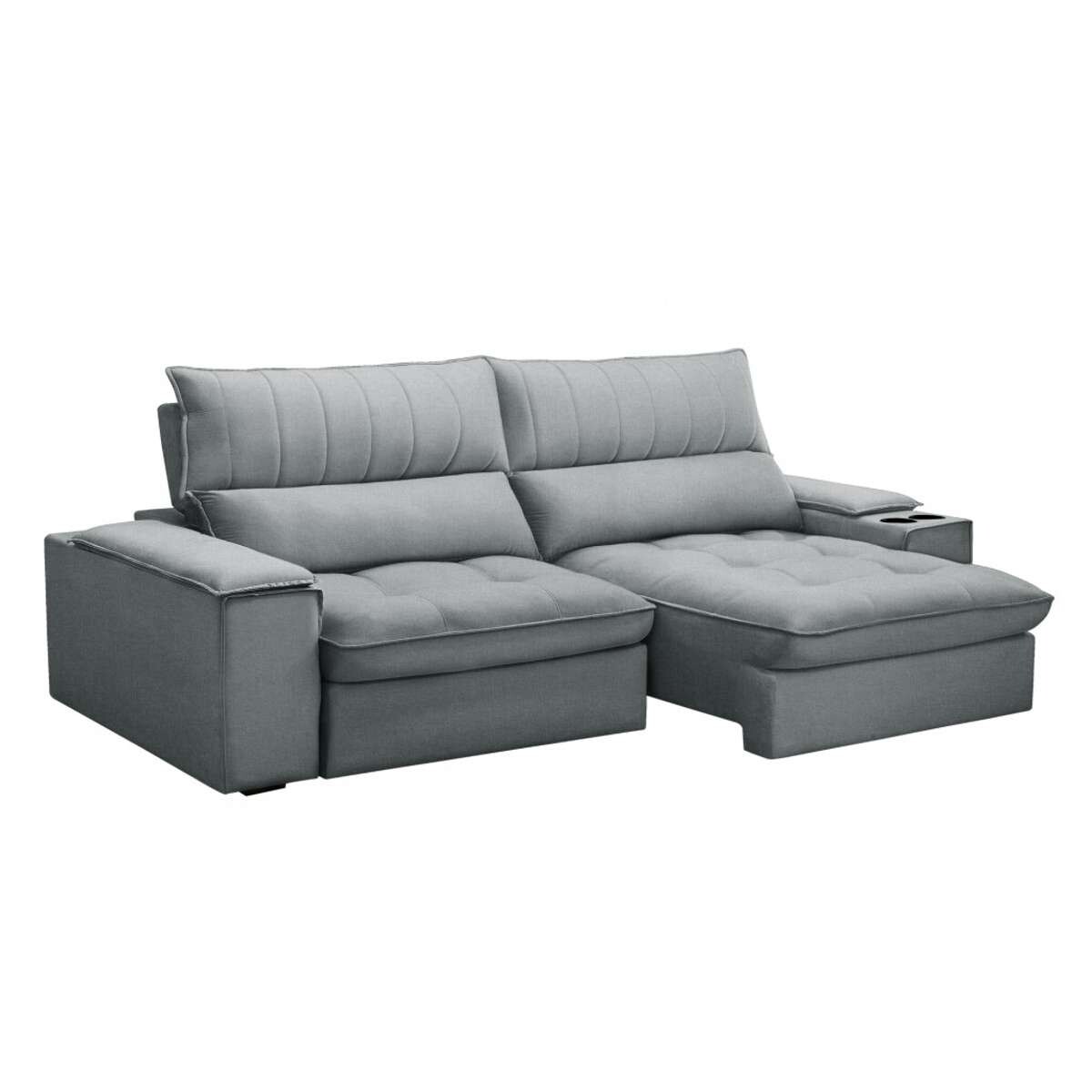 Sillon 3 cuerpos Retractil Reclinable Bariloche - Gris 