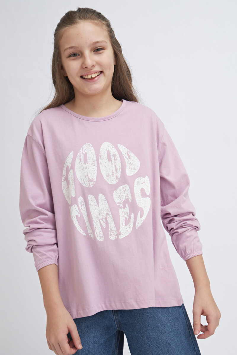 Camiseta manga larga Good - Lila