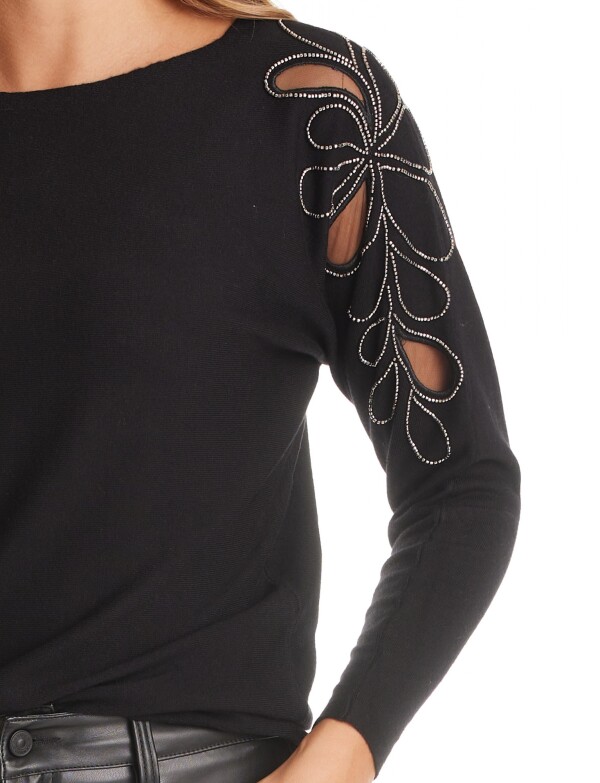 Buzo Mangas Lentejuelas NEGRO