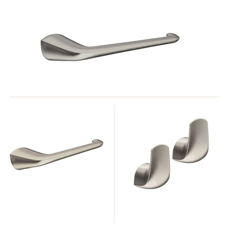SET DE ACCESORIO BAÑO LINEA EPUYEN COLOR GRIS SATINADO GRIS-BRUSHED NICKEL