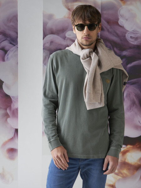 T-SHIRT TAZ PIQUE L/S VERDE MILITAR