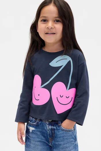 Remera Gráfico Toddler Niña Navy Cherries