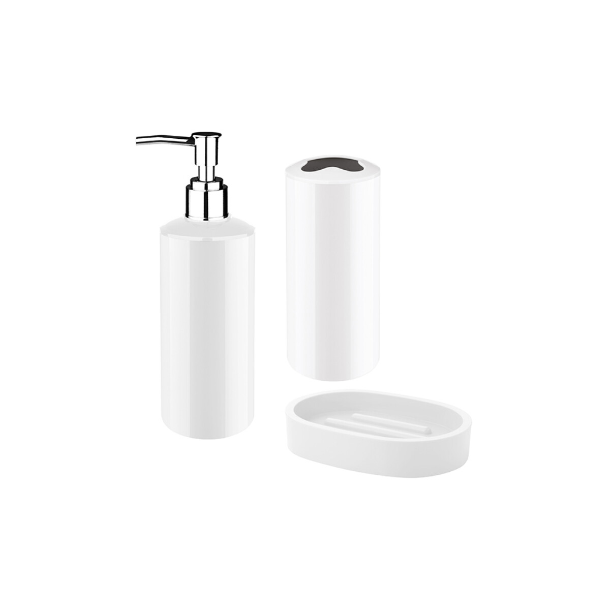 SET 3PCS BAÑO PP BLANCO LISO 