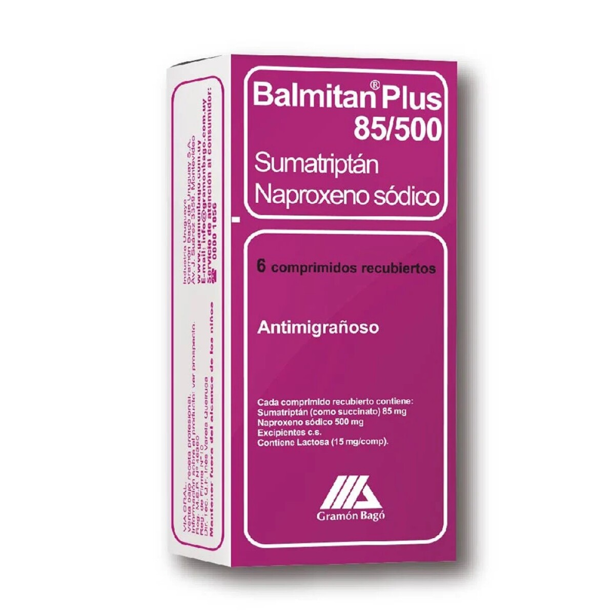 Balmitan Plus 85 Mg/500 Mg. 6 Comp. 