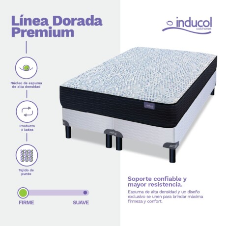 Conjunto Sommier Dorado Premium - 2 Plazas 1.40 x 1.90