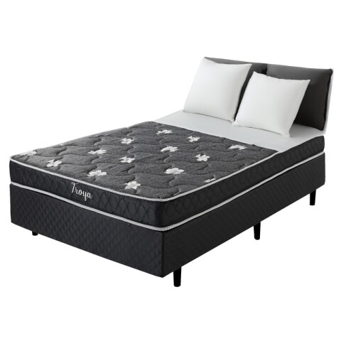 Conjunto Sommier TROYA | Plaza y Media + Box | Espuma | 190x110x50 cm | Soporta 150 Kg Conjunto Sommier TROYA | Plaza y Media + Box | Espuma | 190x110x50 cm | Soporta 150 Kg