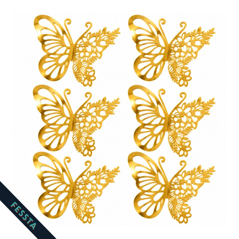 Mariposa Decorativa x6 - Dorada Mariposa Decorativa x6 - Dorada