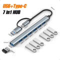 Hub Adaptador USB Tipo C 3.0 y USB 3.0 a USB A 3.0 y 6 Puertos USB A 2.0 Hub Adaptador USB Tipo C 3.0 y USB 3.0 a USB A 3.0 y 6 Puertos USB A 2.0