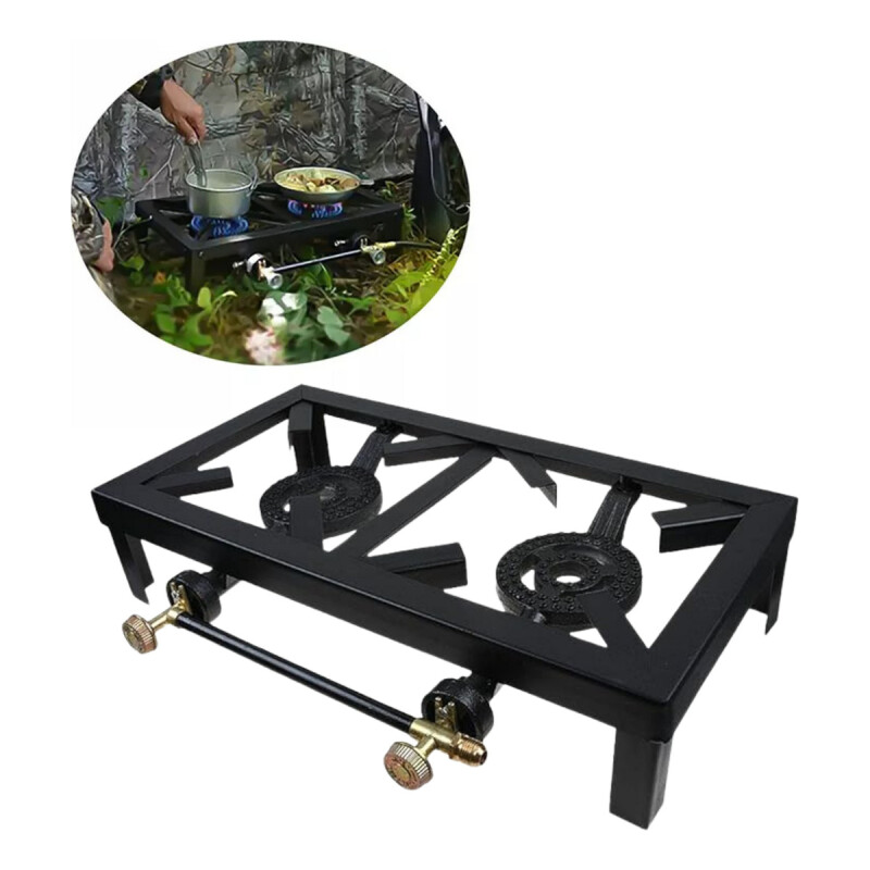 Anafe A Gas Cocina Portatil Negro 2 Hornallas Hogar Camping Anafe A Gas Cocina Portatil Negro 2 Hornallas Hogar Camping