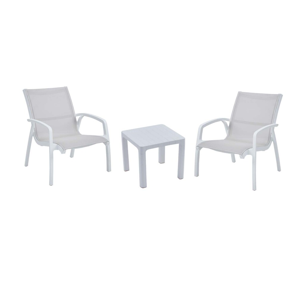 SET DE TERRAZA EXTERIOR POLIPROPILENO BLANCO CARTAGENA