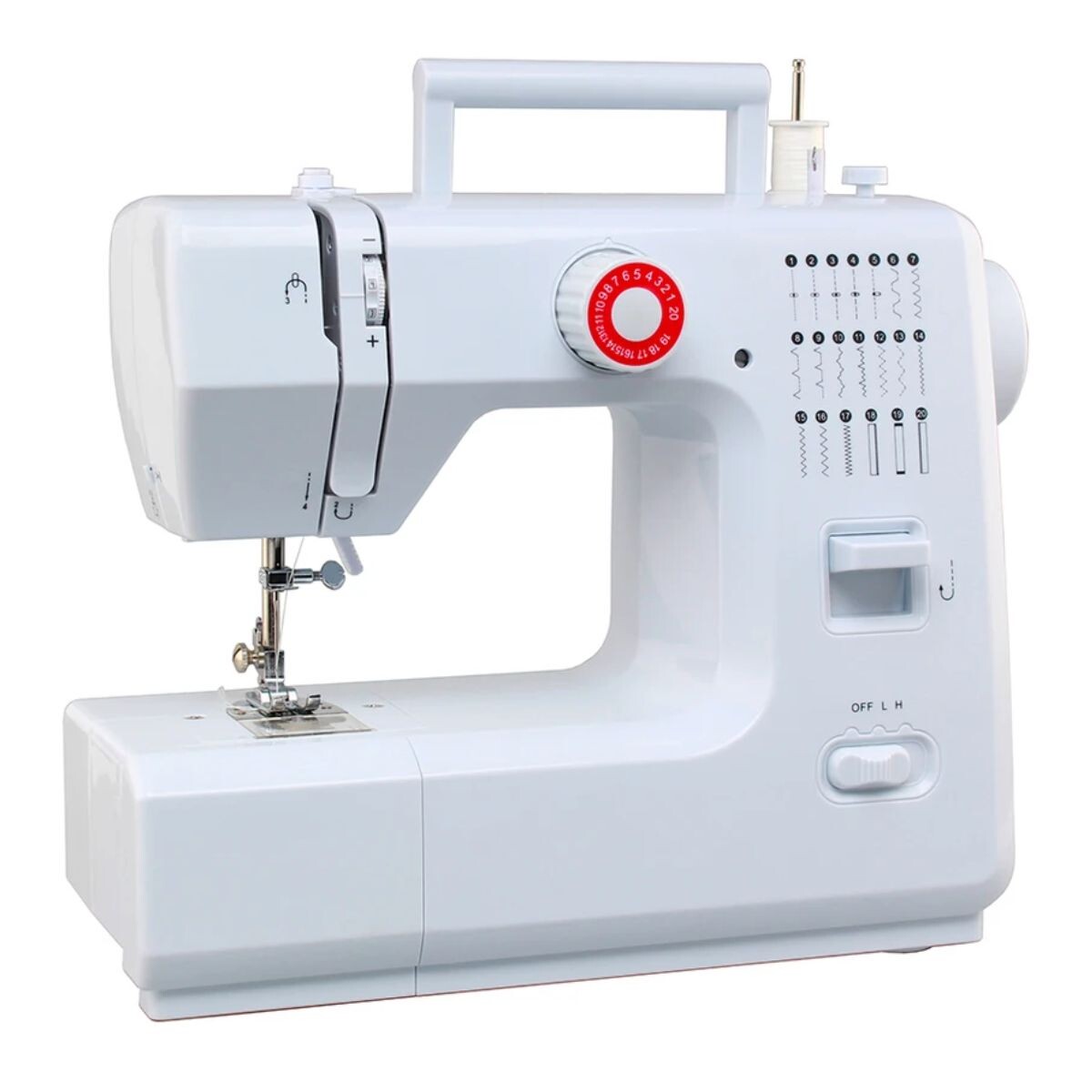 MAQUINA DE COSER PORTATIL PILAS PEDAL CON LUZ DECAKILA KUTT052W 