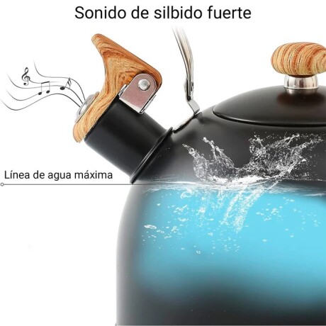 Pava Caldera Sonifer 2.5l Silbato Acero Inoxidable Inducción Negro