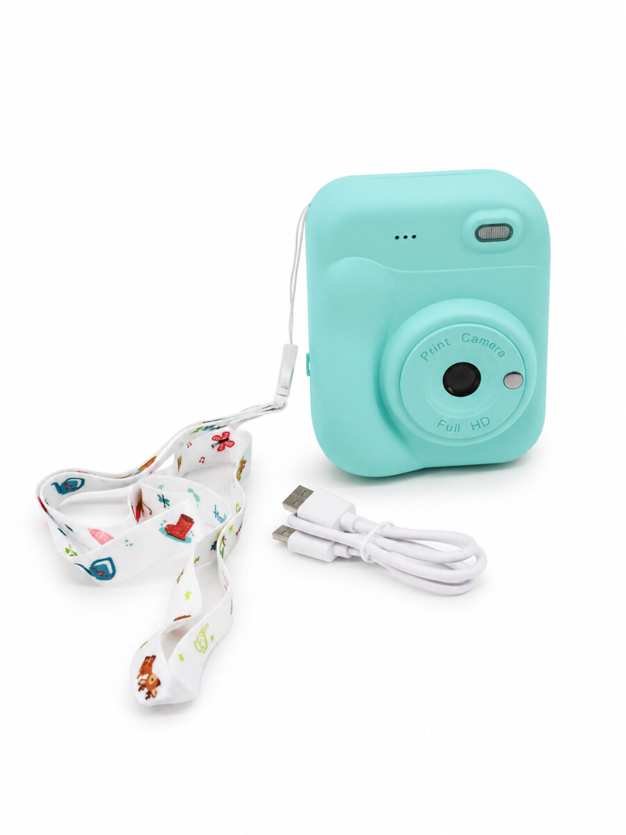 CAMARA DE FOTOS CON IMPRESORA - VERDE AQUA 