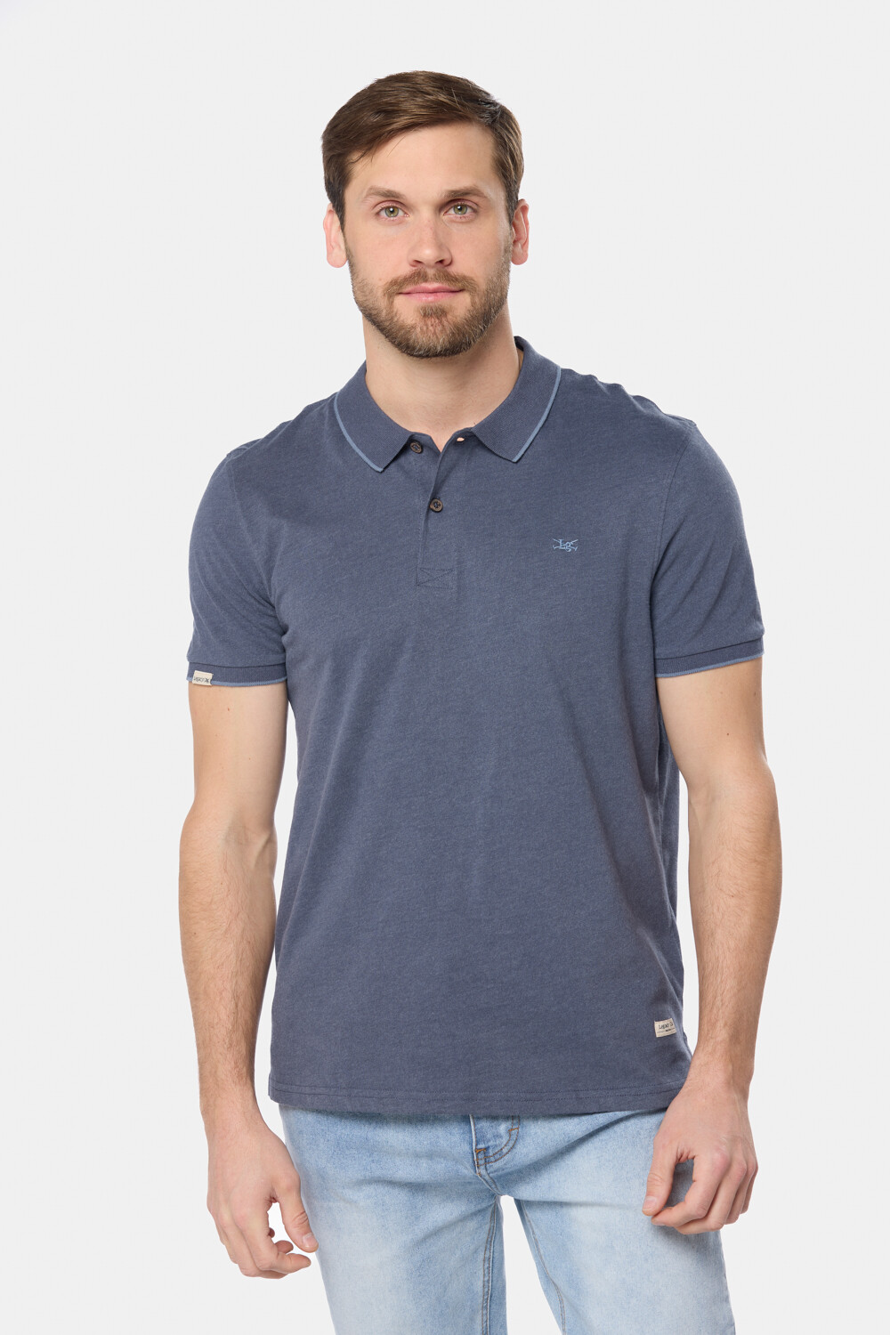REMERA POLO JERSEY RAYADA Denim