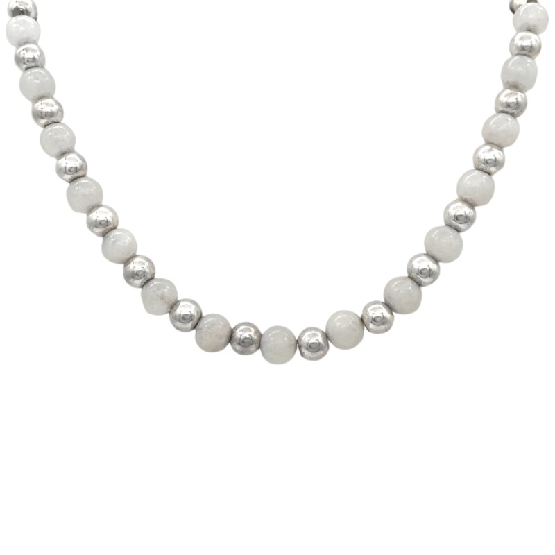Conjunto cuentas de jade blanco - Plata 925 - Piedra Jade blanco - CJ3091 Conpiedra