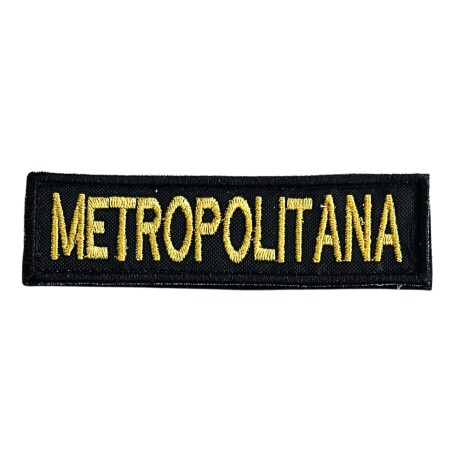 Parche rectangular bordado Metropolitana Negro
