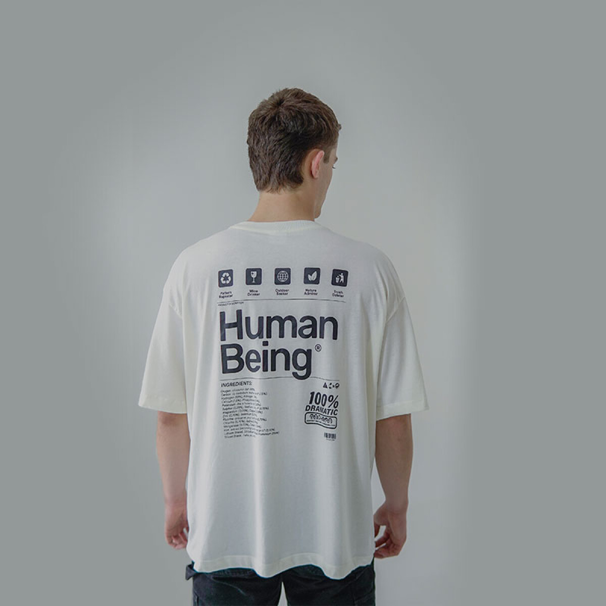 Remera Pulau Human Being - Crema 