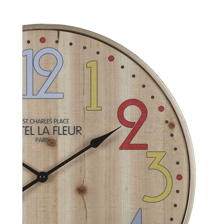 Reloj Analógico de Pared Símil Madera Colorido Selecta 42cm Colores