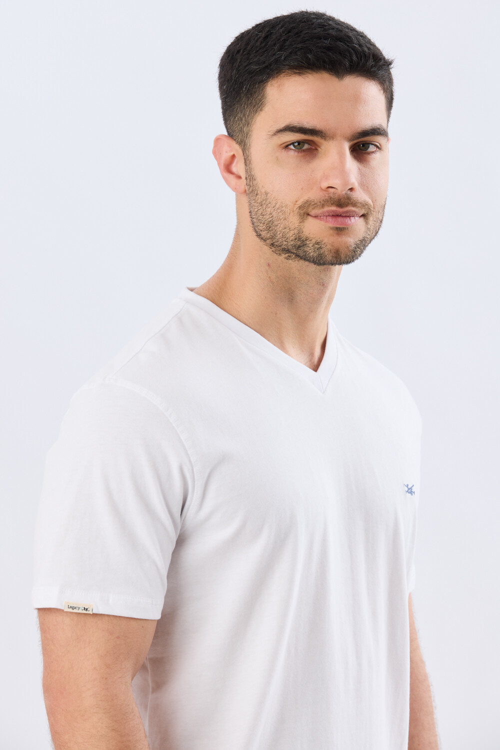 REMERA BÁSICA V DE ALGODÓN Blanco