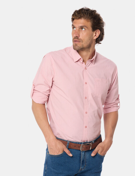 CAMISA CUADROS DE ALGODÓN Rosa