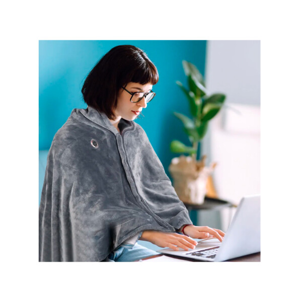 Manta Poncho Termica USB Abrigo 3 Modos Individual Cierre Manta Poncho Termica USB Abrigo 3 Modos Individual Cierre