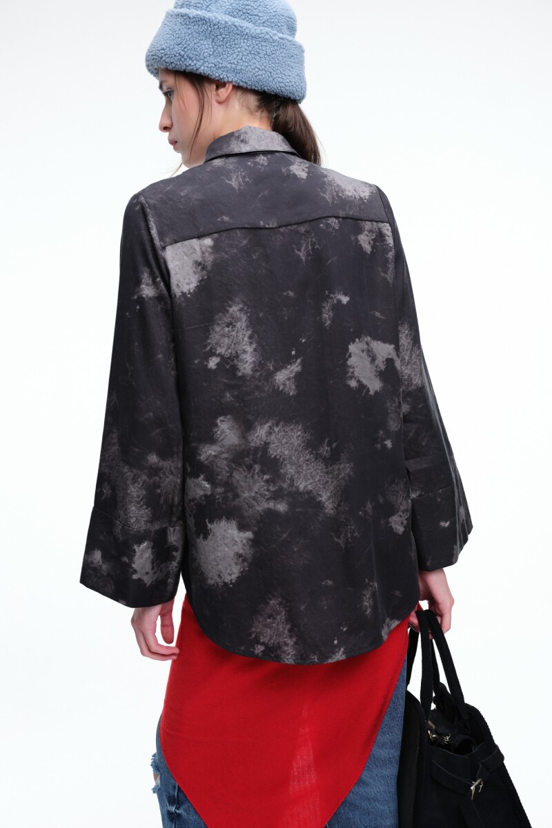 CAMISA OVER PRINT Negro