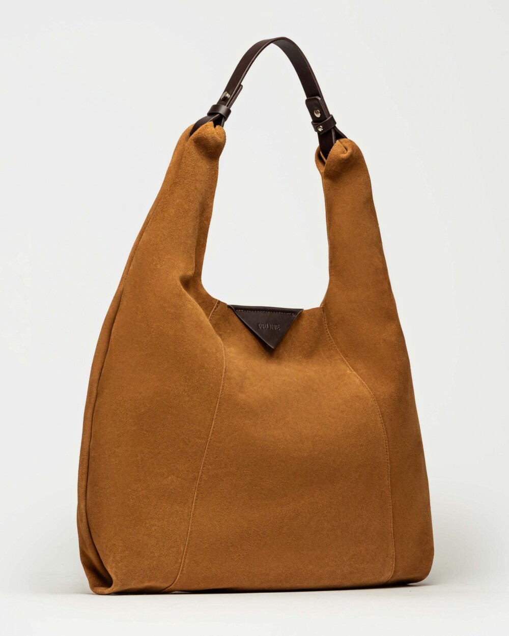 Bolso The Shopping en cuero gamuza Cuoio Marron