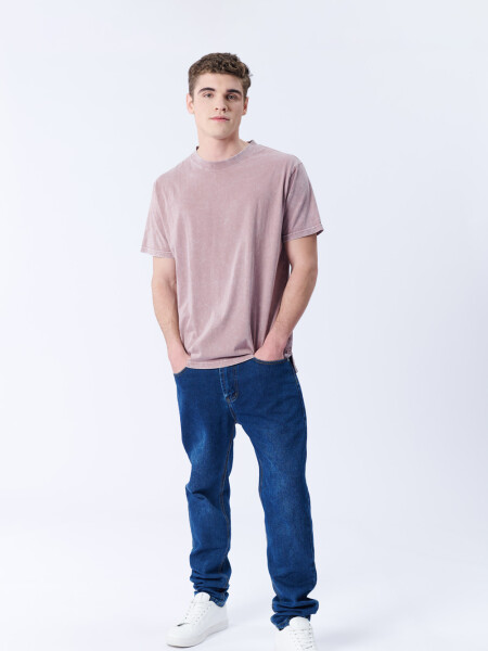 Remera Lavada Rosado Oscuro