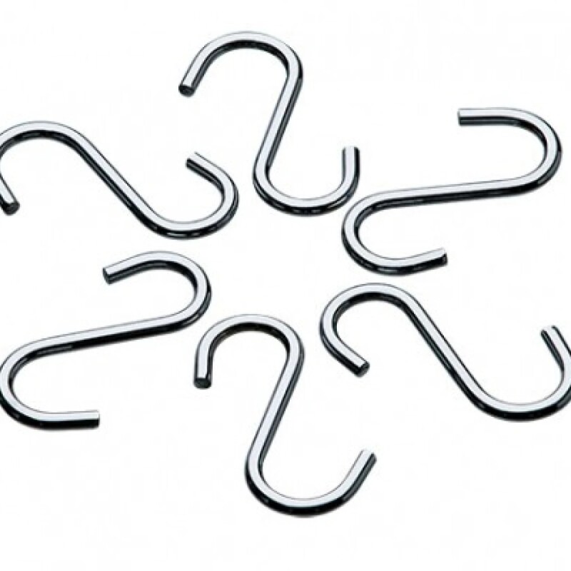 SET 6 GANCHOS P/BARRA ACERO INOX. SET 6 GANCHOS P/BARRA ACERO INOX.