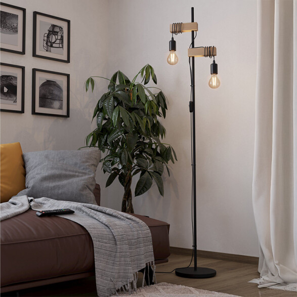 Portátil pie madera/portalámparas 2XE27 TOWNSHEND EG6062